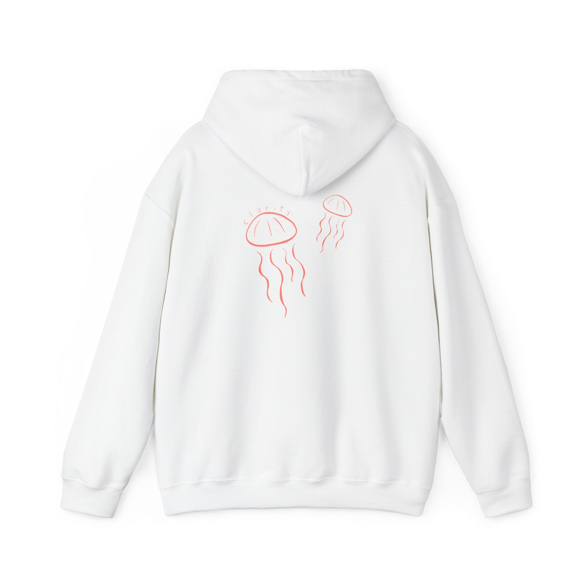 Jellyfish Line Art Hoodie — Minimal Coastal Graphic Sweatshirt