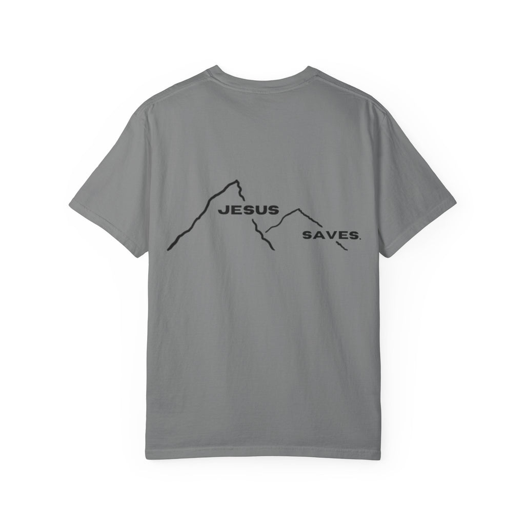 Jesus Saves mountain outline T-shirt | faith mountain tee