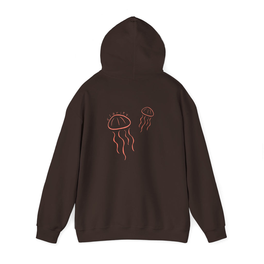 Jellyfish Line Art Hoodie — Minimal Coastal Graphic Sweatshirt