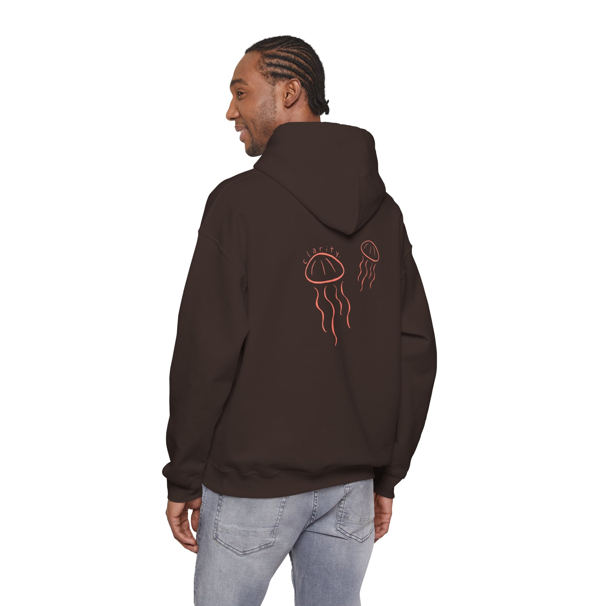 Jellyfish Line Art Hoodie — Minimal Coastal Graphic Sweatshirt