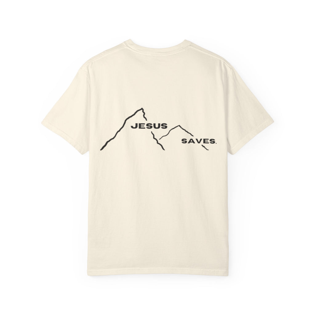 Jesus Saves mountain outline T-shirt | faith mountain tee