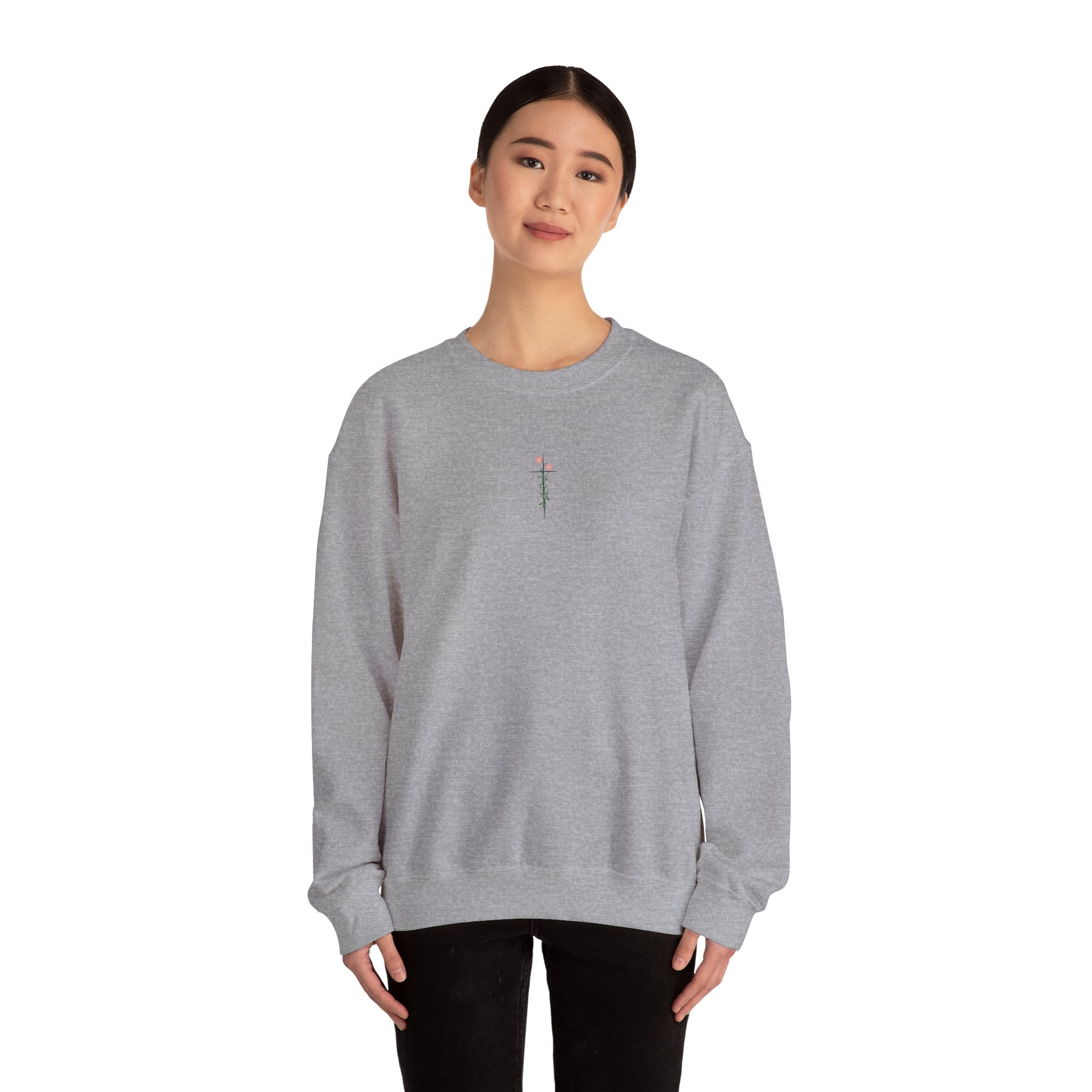 Floral Cross Crewneck Sweatshirt