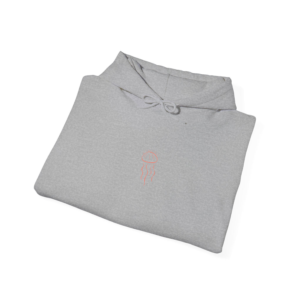 Jellyfish Line Art Hoodie — Minimal Coastal Graphic Sweatshirt