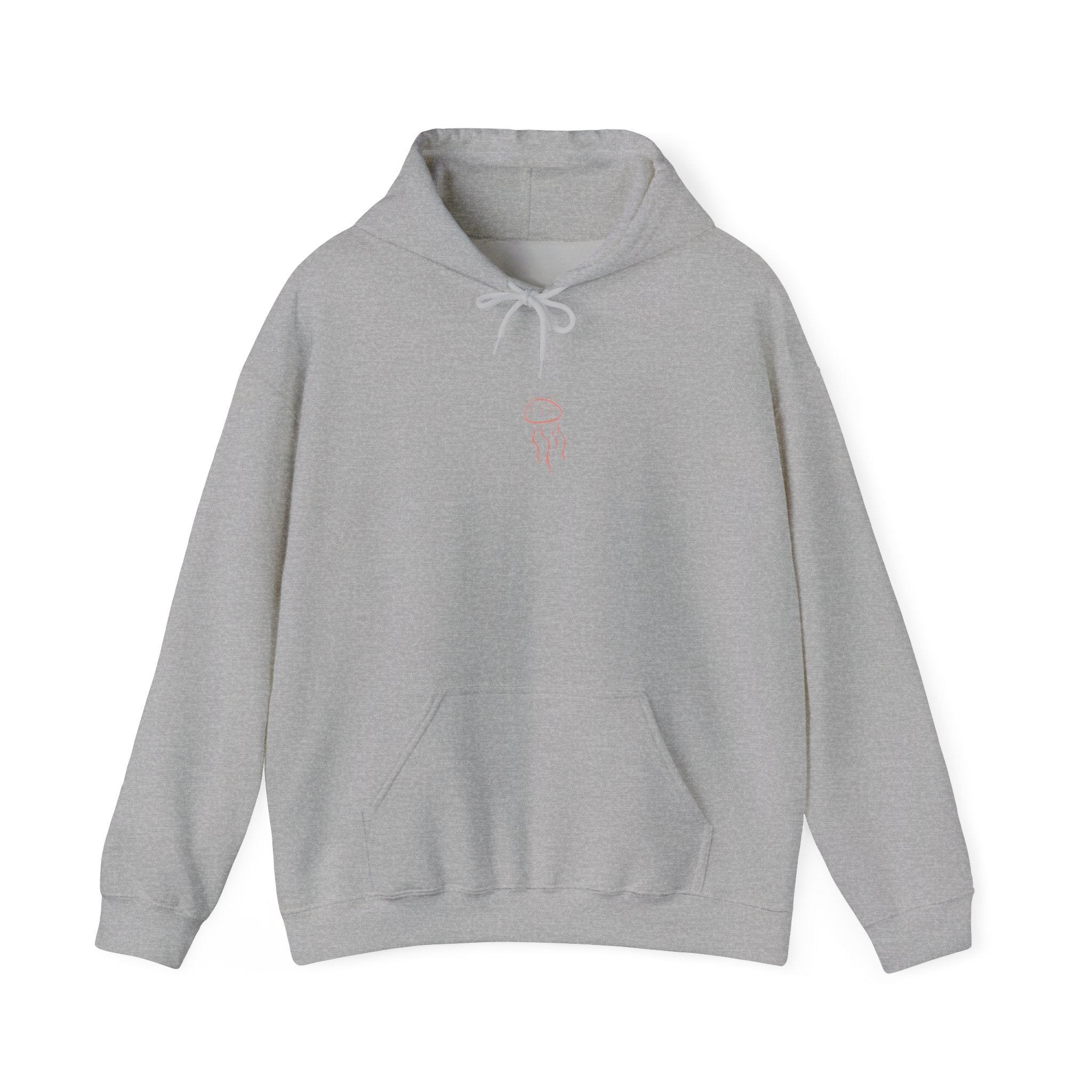 Jellyfish Line Art Hoodie — Minimal Coastal Graphic Sweatshirt