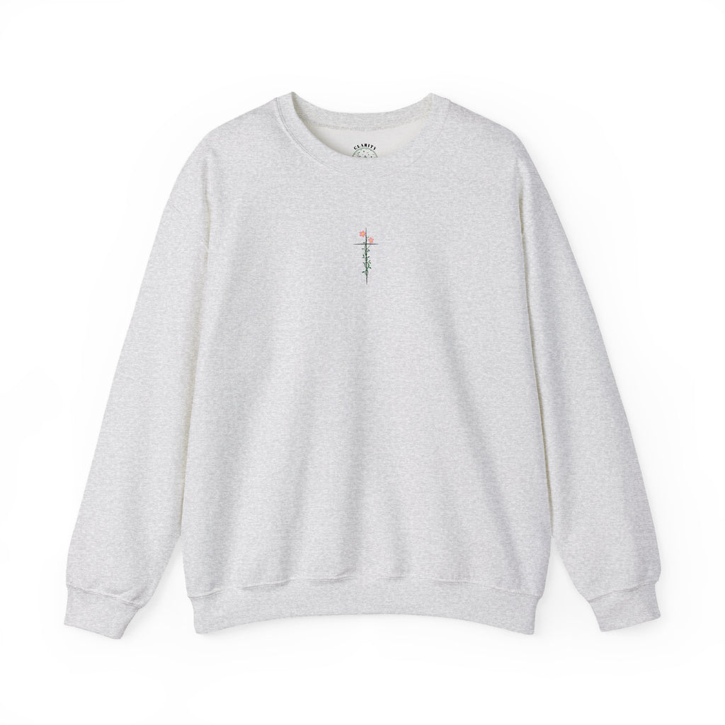 Floral Cross Crewneck Sweatshirt