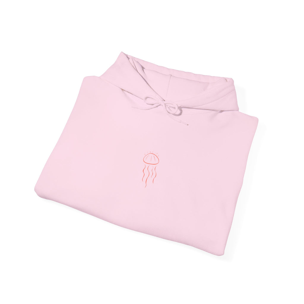 Jellyfish Line Art Hoodie — Minimal Coastal Graphic Sweatshirt